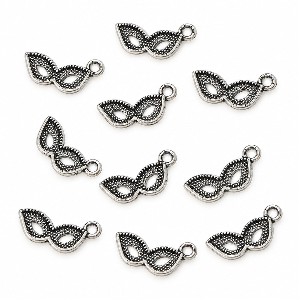10pc Silver Mask Charms