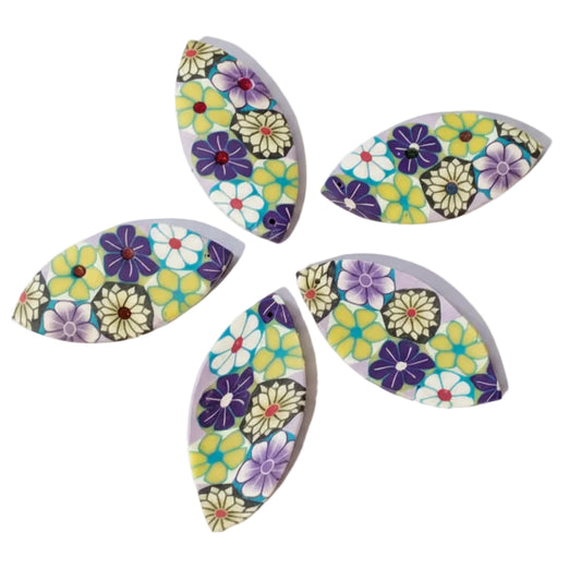 5pc Pointed Oval Polymer Clay Beads