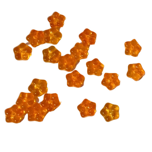 20pc Orange 8mm 20pc Flat Flower Beads