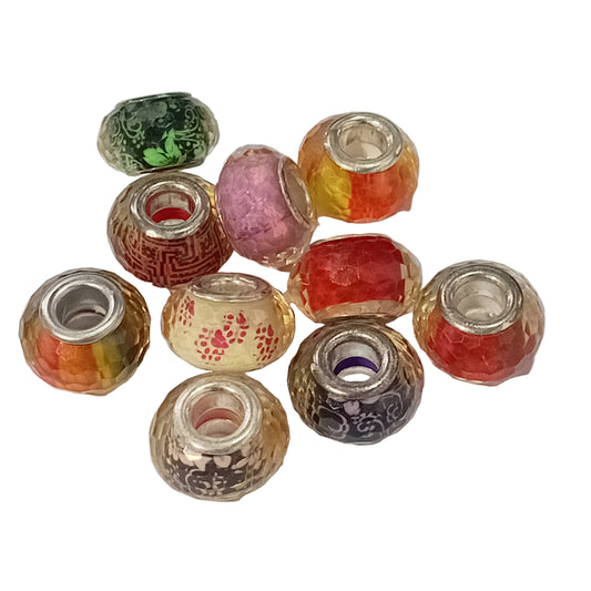 10pc Mixed Faceted European Bead Pack