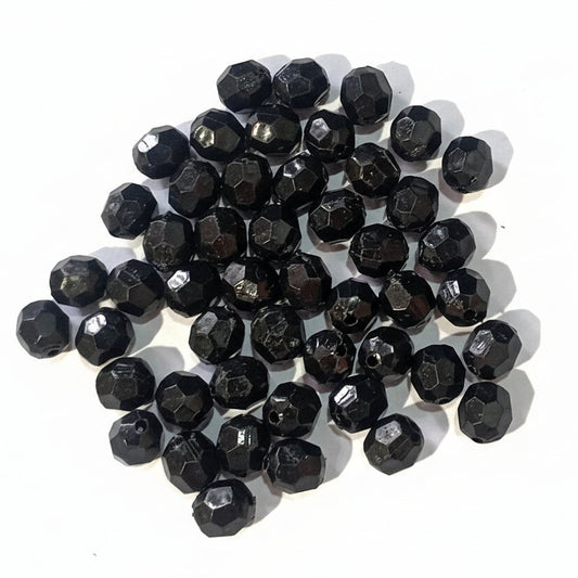 BULK SALE! 1000 Black Acrylic Faceted Beads