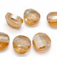 6pc Champagne Crystal Glass Curved AB Coin Beads