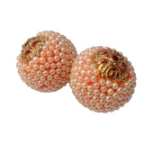 2pc Orange Beaded Kashmiri Beads