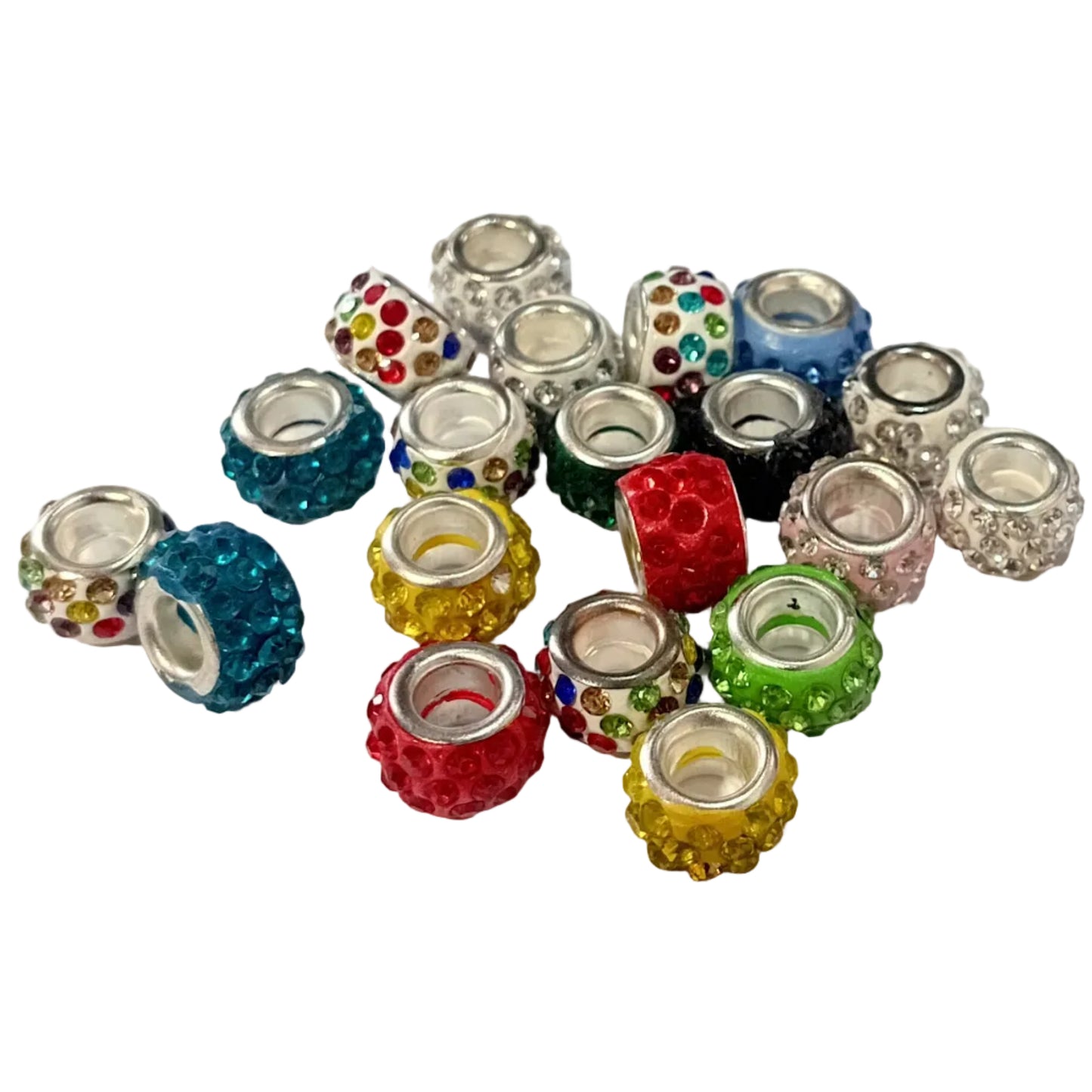20pc Mix Of European Rhinestone Beads
