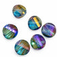 6pc Crystal Glass Curved AB Coin Beads