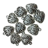 10pc Patterned Heart Charms