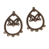2pc Bronze Tear Drop Chandelier Earring Connectors