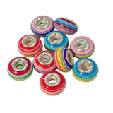 10pc Mixed Stripey European Bead Pack