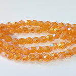 6mm Acrylic Orange AB Rainbow Beads