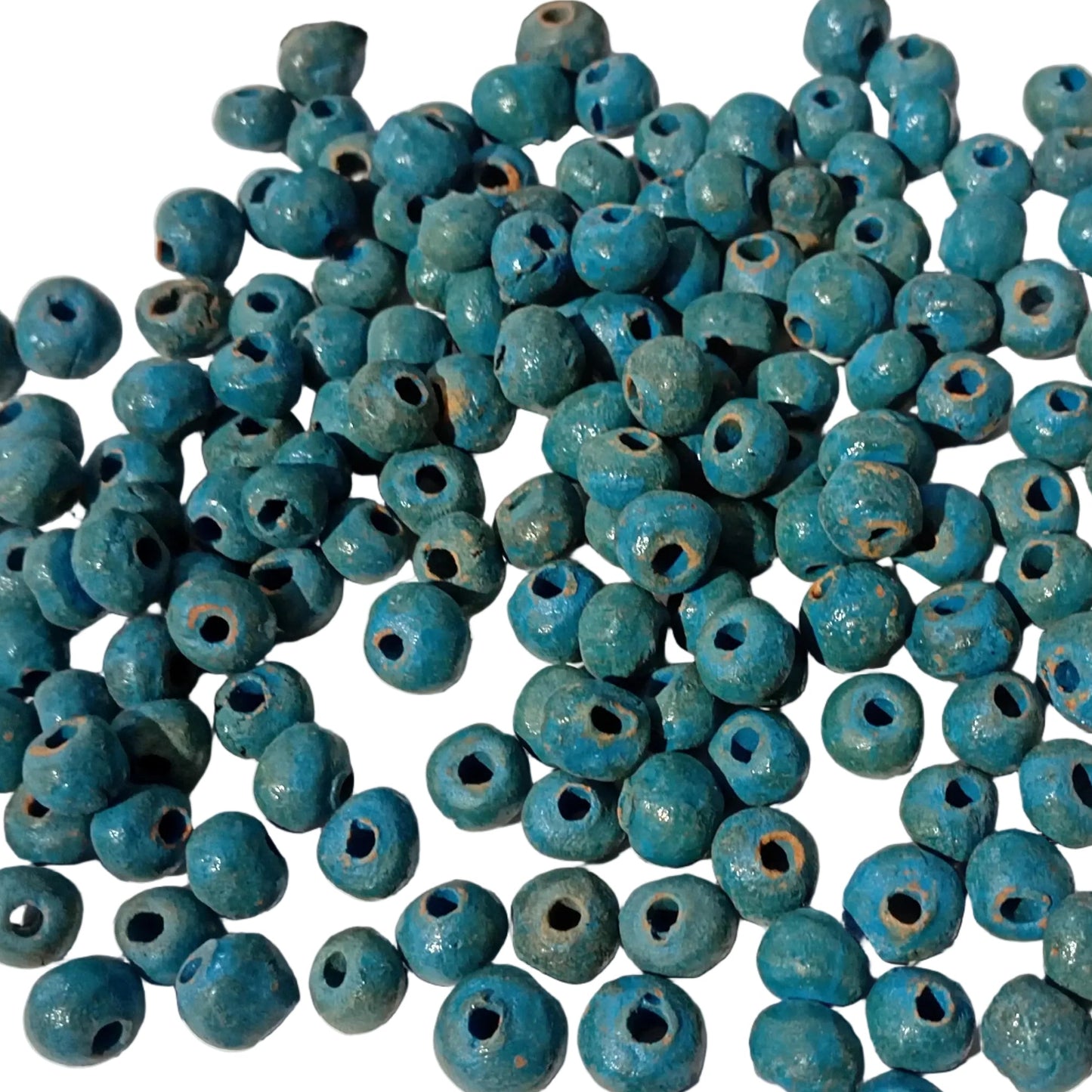 30pc 8mm Blue Rustic Handmade Clay Beads