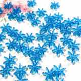 50pc Blue Acrylic Star flake Beads