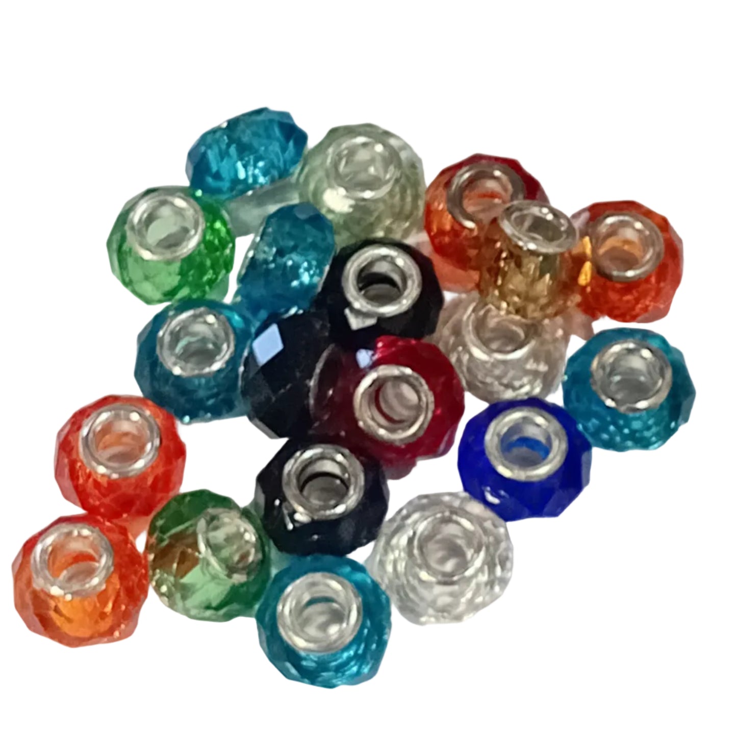 20pc Mixed Faceted Rondelle European Bead Pack