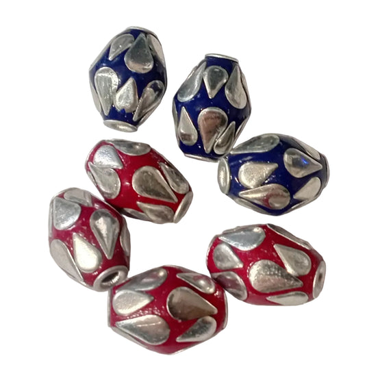 CLEARANCE! 7pc Blue & Red Kashmiri Beads