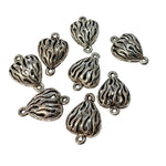 10pc Patterned Heart Link Connectors