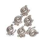 6pc Silver Swirl Link Connectors