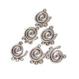 6pc Silver Swirl Link Connectors
