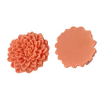 2pc Orange Pink Resin Flowers