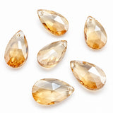6pc Champagne AB Teardrop Crystal Beads
