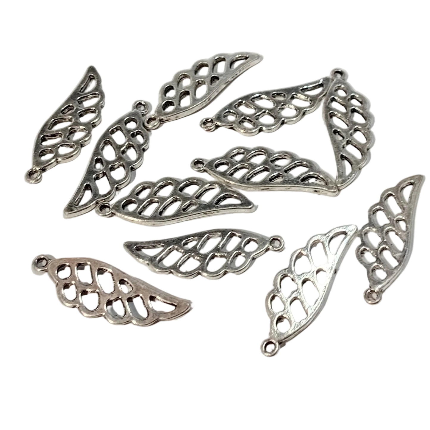 10pc 3cm Silver Angel Wings
