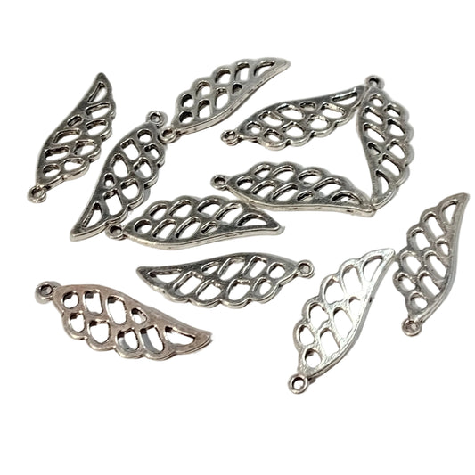 10pc 3cm Silver Angel Wings