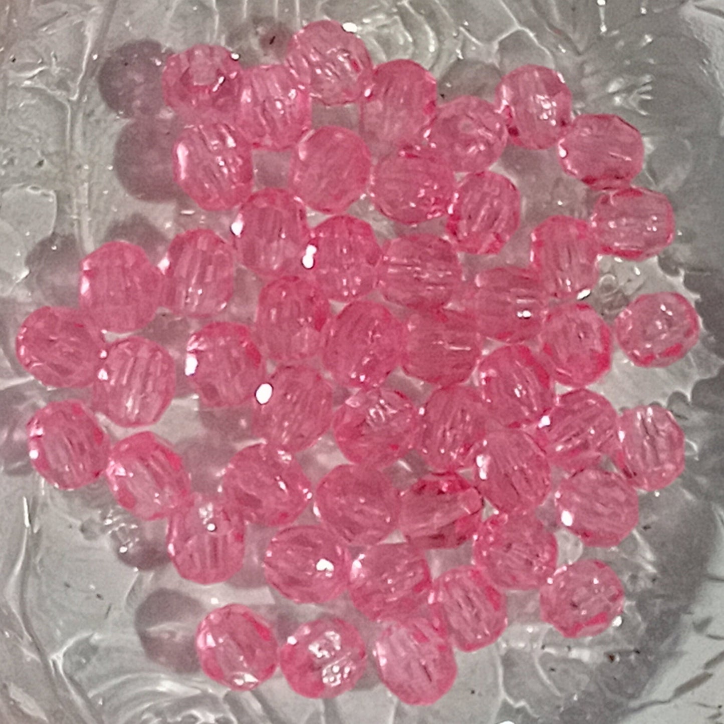 BULK SALE! 1000 Pink Acrylic Faceted Beads