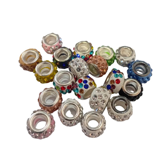 20pc Mix Of European Rhinestone Beads