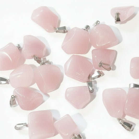 Rose Quartz Nugget Pendant with Bail