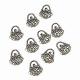 10pc Silver Delicate Handbag Charms