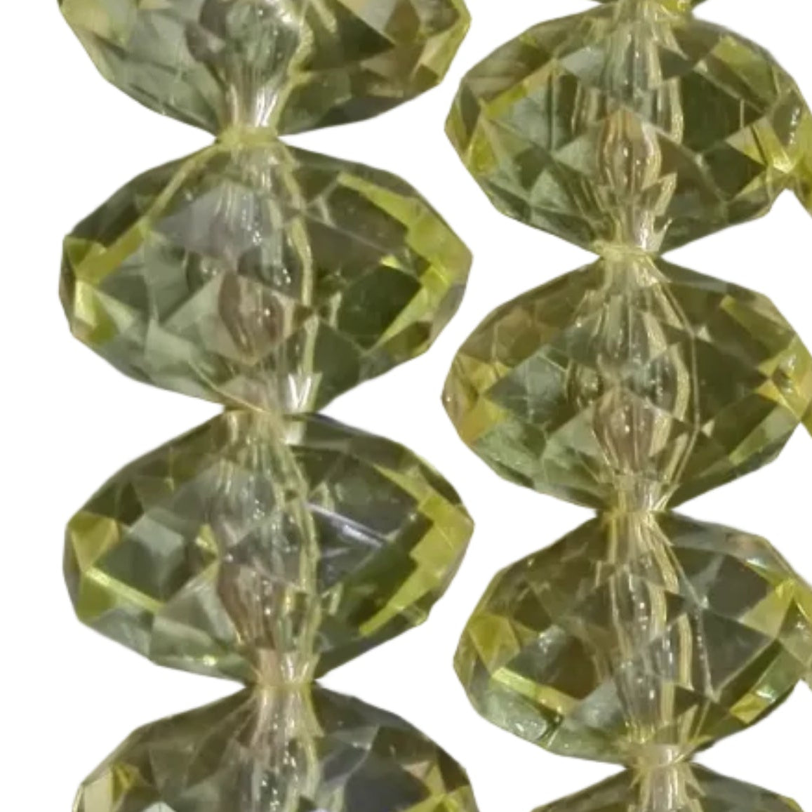 Light Green Acrylic Rondelle Faceted Beads
