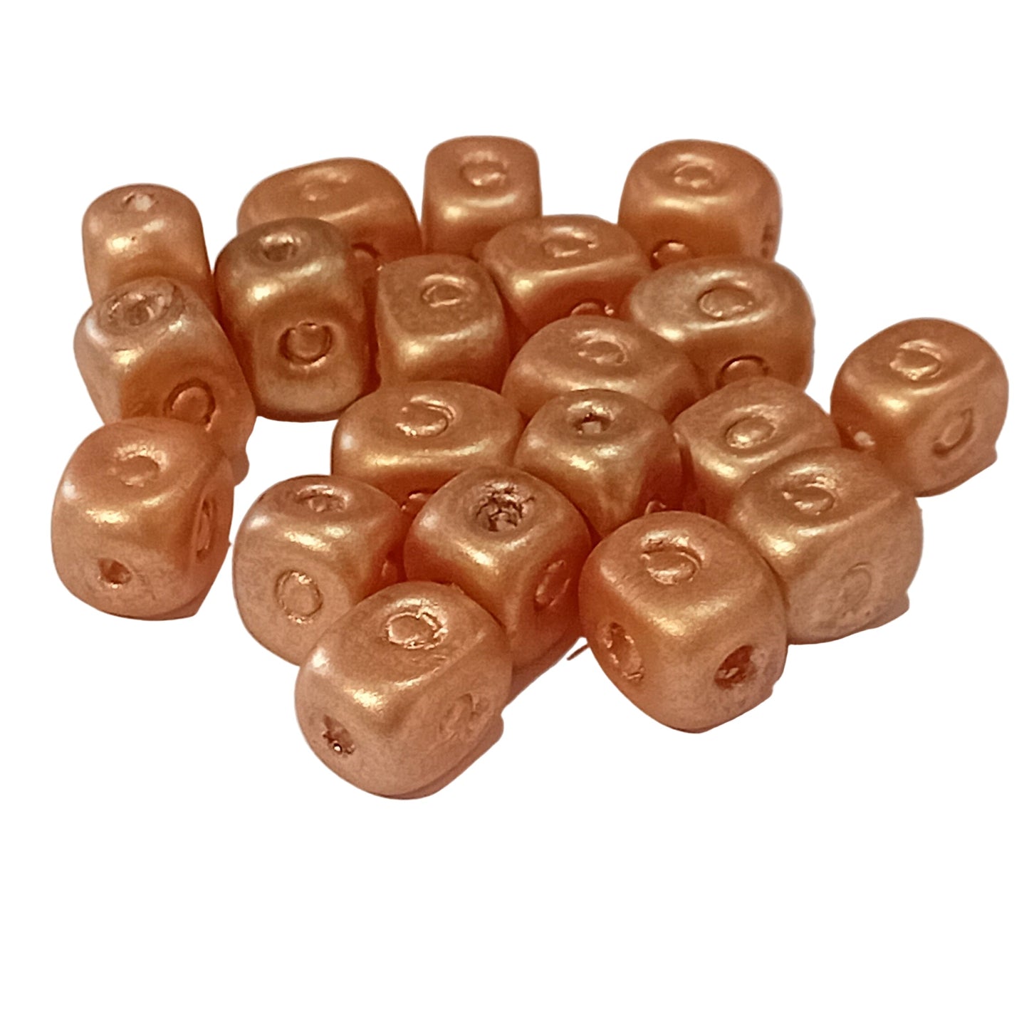 20pc Metallic Bronze Square Glass Beads