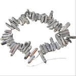 Titanium Aura Crystal Quartz Point Beads - Silver