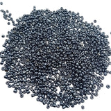 15g 11/0 2mm Gunmetal Black Seed Beads