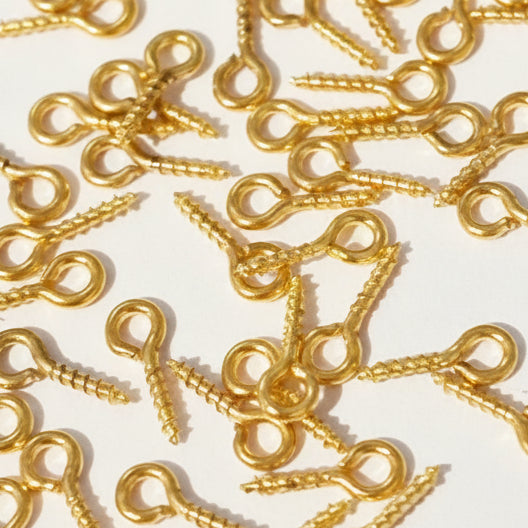 10mm Gold Screw Eye Pins
