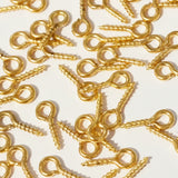10mm Gold Screw Eye Pins