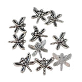 10pc Silver Large Dragonfly Charms