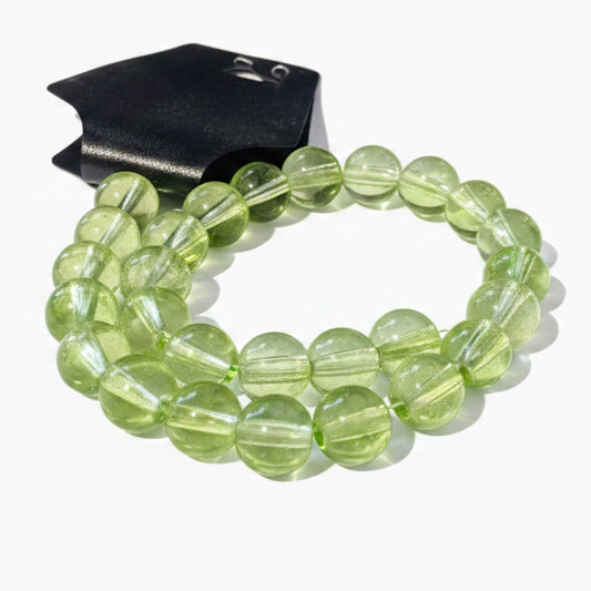 10mm Light Green Round Glass Beads