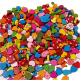 Large Bag Of Colorful Wooden Beads