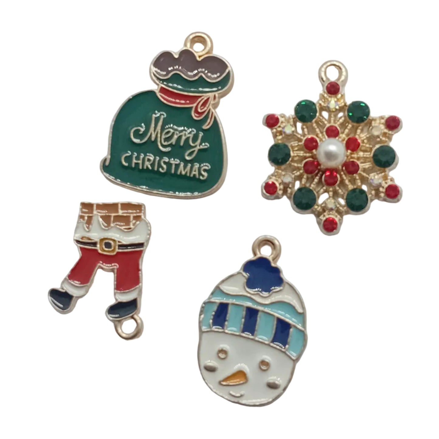 4pc Enamel Christmas Charms Set 8.