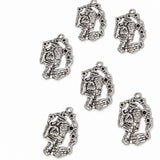 6pc Silver Santa Pendants
