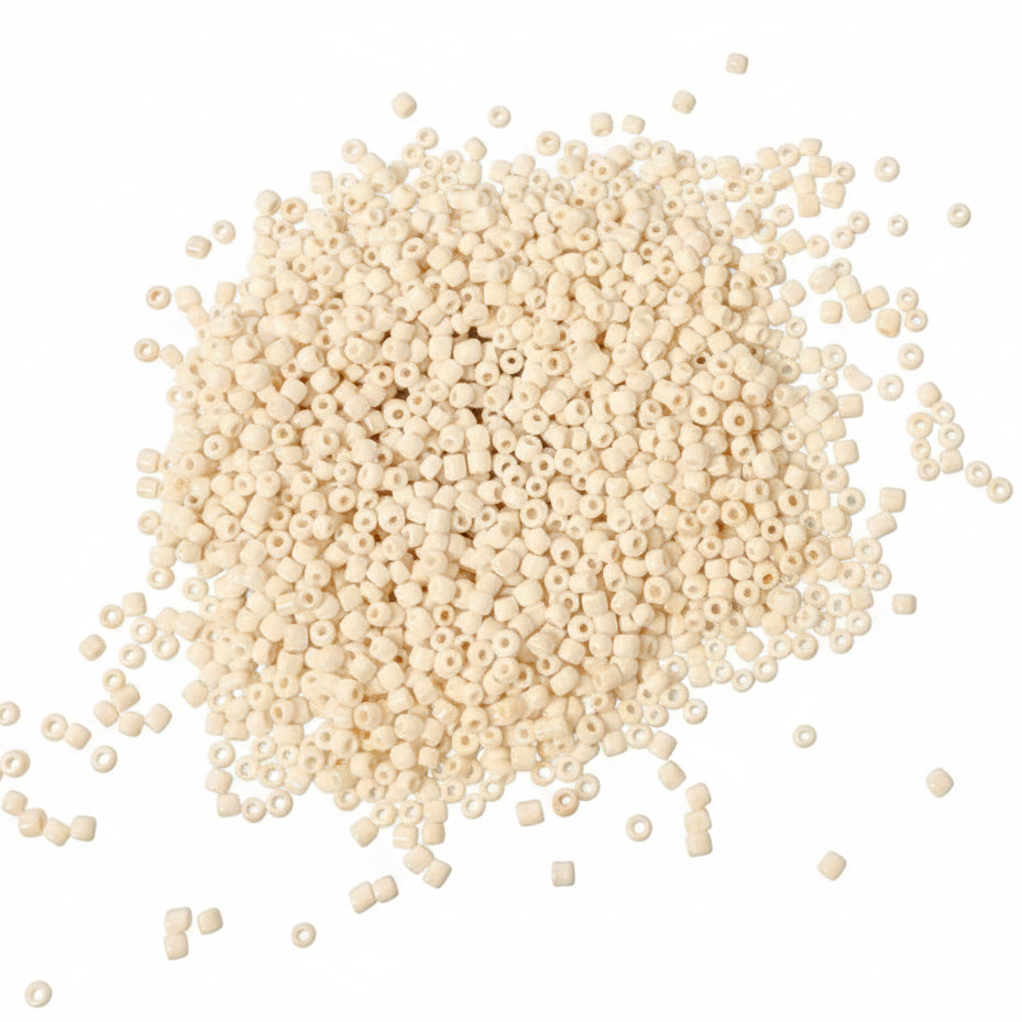 15g 2.5mm Ivory Glass Seed Beads