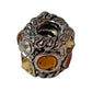 1pc Amber & Clear European Charm Barrel Bead