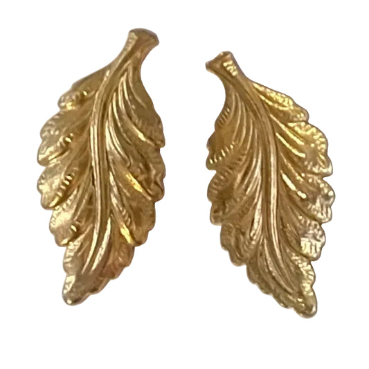 2pc Gold Vintage USA Leaf Charms