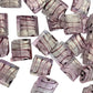1pc 25mm Clear, Pink, Silver & Black Sq. Lampwork Bead
