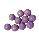 10pc 25mm Purple Wooden Round Snakeskin Beads