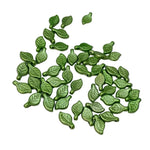 50pc 10mm Dark Green Metallic Acrylic Leaf Beads