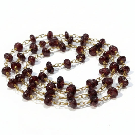 1m Natural Garnet Chain
