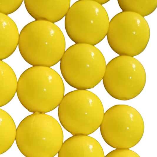 10mm Yellow Round Acrylic Beads