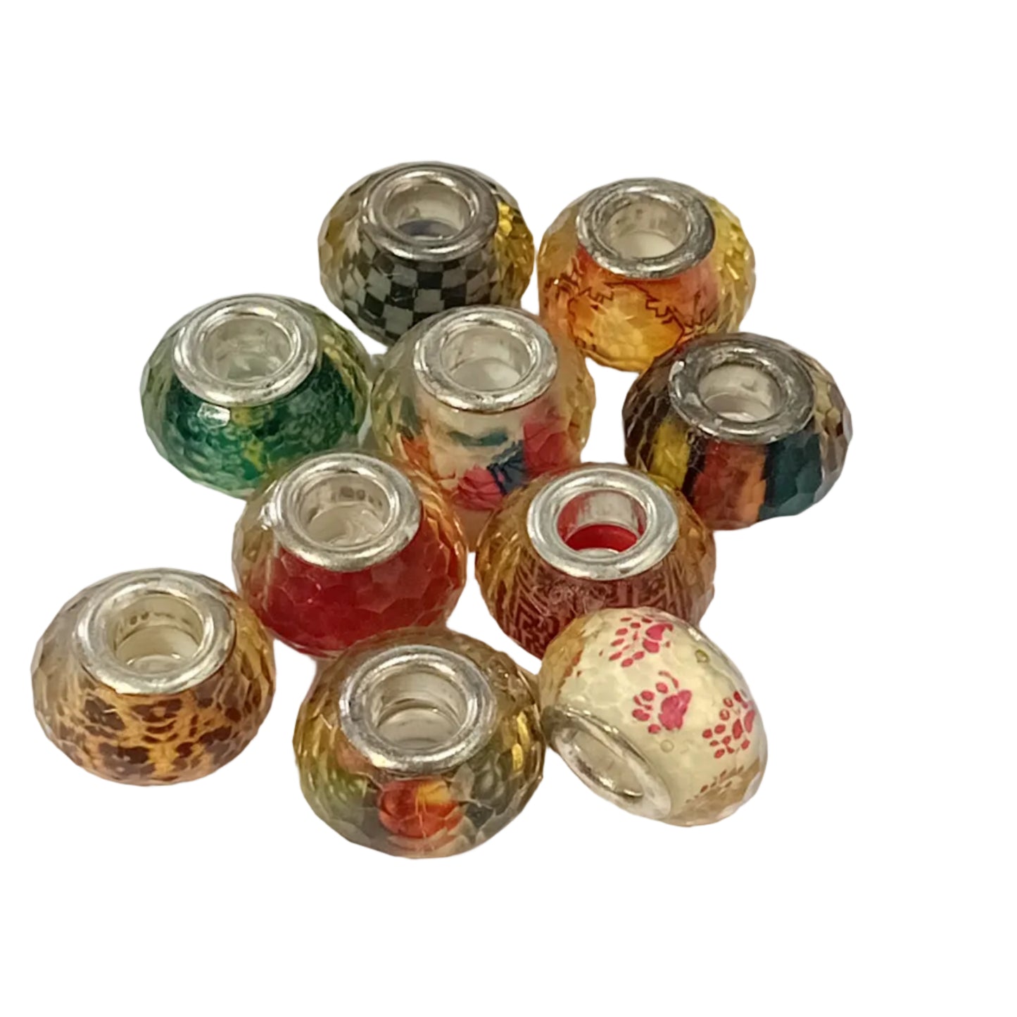 10pc Mixed Faceted European Bead Pack