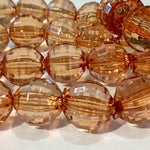 15mm Dark Brown Round Faceted Acrylic Beads