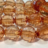 15mm Dark Brown Round Faceted Acrylic Beads